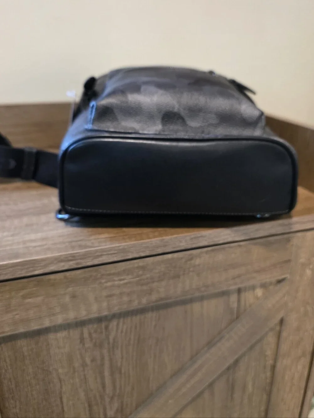 Coach Black and Gray Camo Men's Leather Backpack
